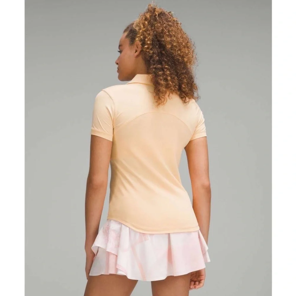 NWT Lululemon Quick-Drying Short-Sleeve Polo in Summer Glow Sz. 12 - Picture 2 of 2
